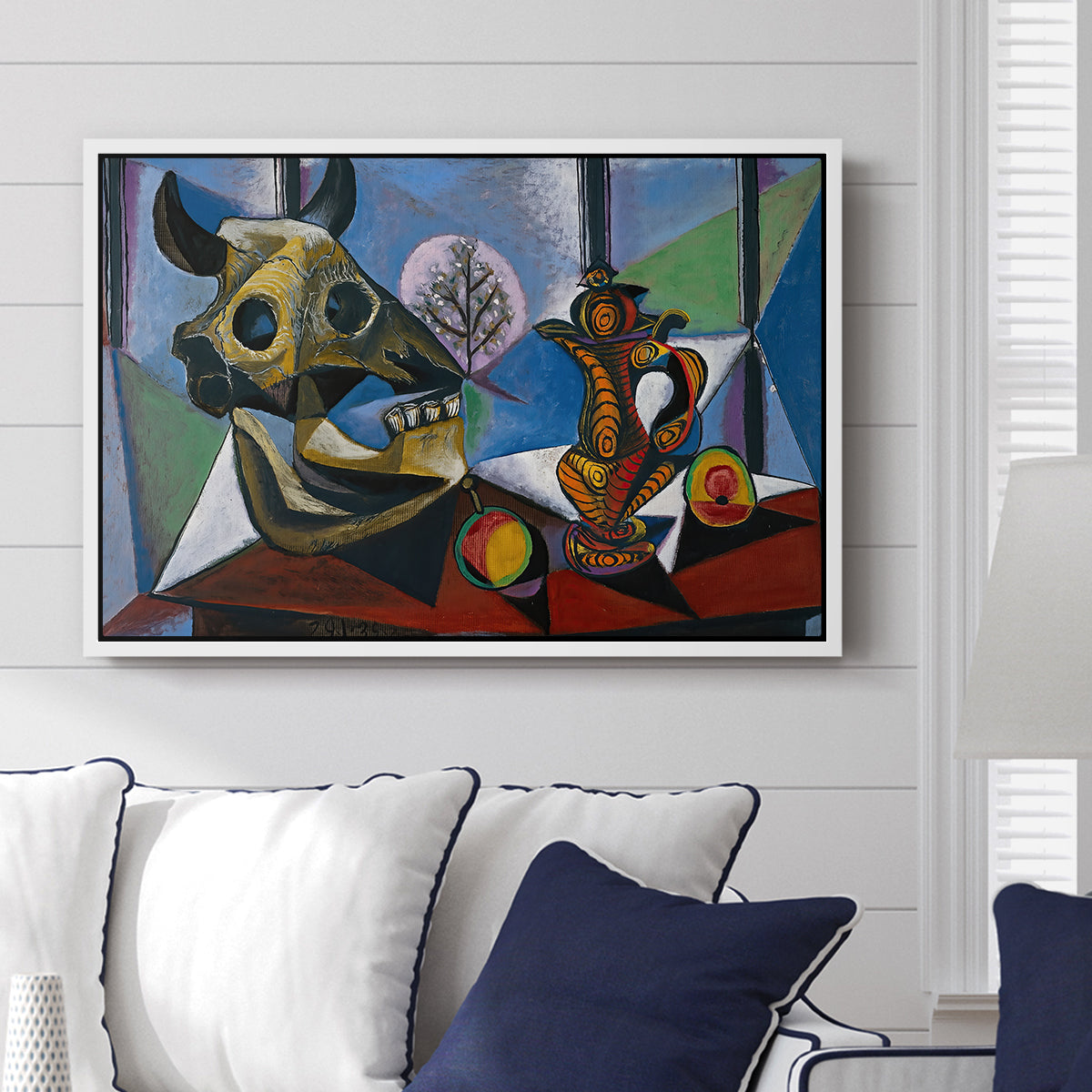 Still Life with Bull's Skull, 1939 - Floater Framed Canvas Print