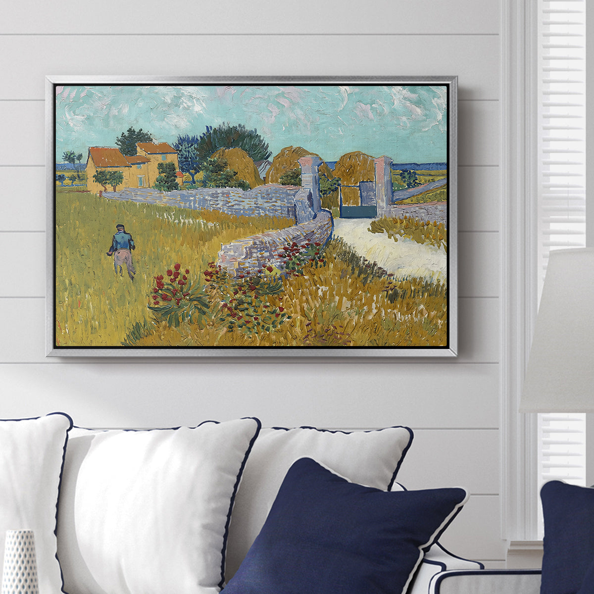 Farmhouse in Provence, 1888 - Floater Framed Canvas Print