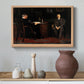 Canvas art print featuring an expressive composition with tense interaction, styled above a decorative console