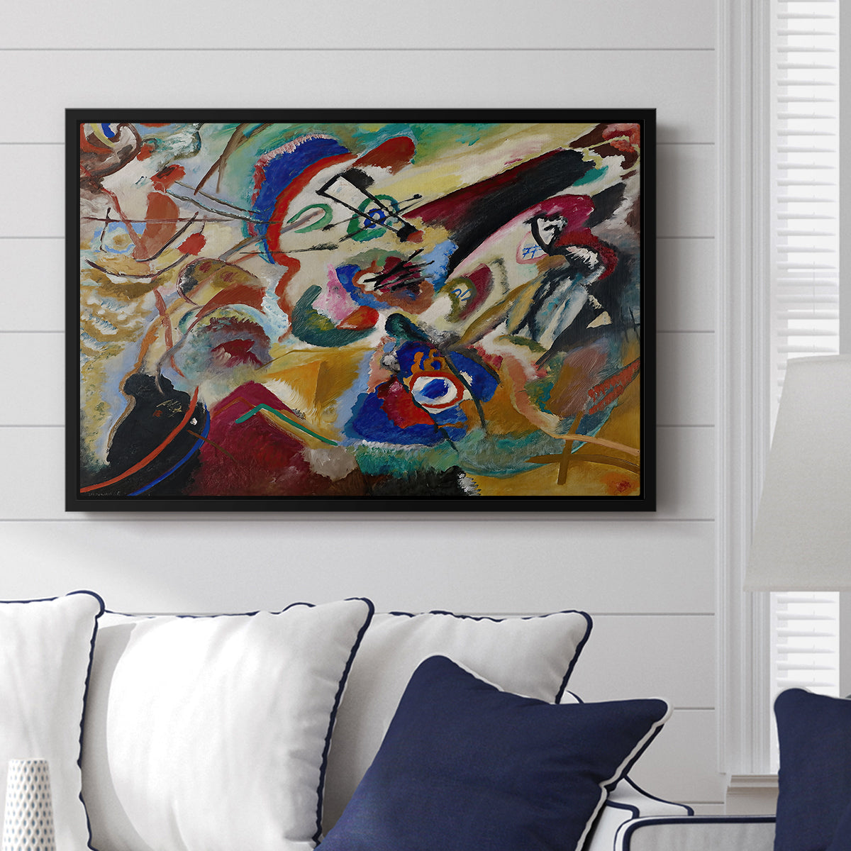 Fragment 2 for Composition VII, 1913 - Floater Framed Canvas Print