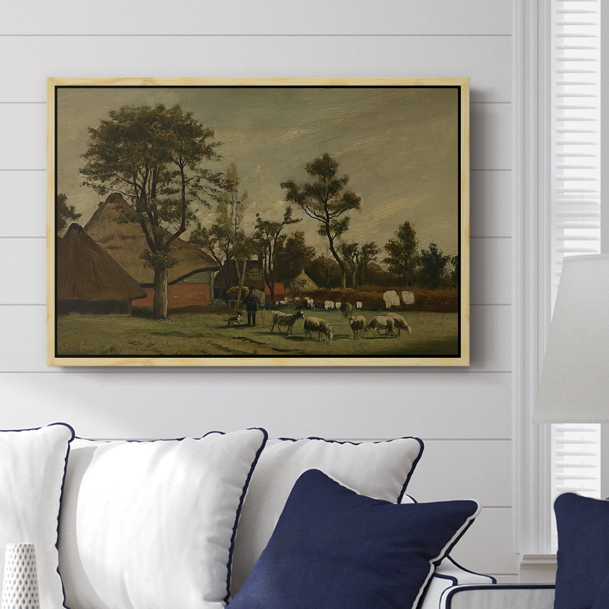 Farmhouse, c. 1865-1875 - Floater Framed Canvas Print