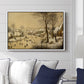 Winter Landscape with Skaters and Bird Trap, 1565 - Floater Framed Canvas Print