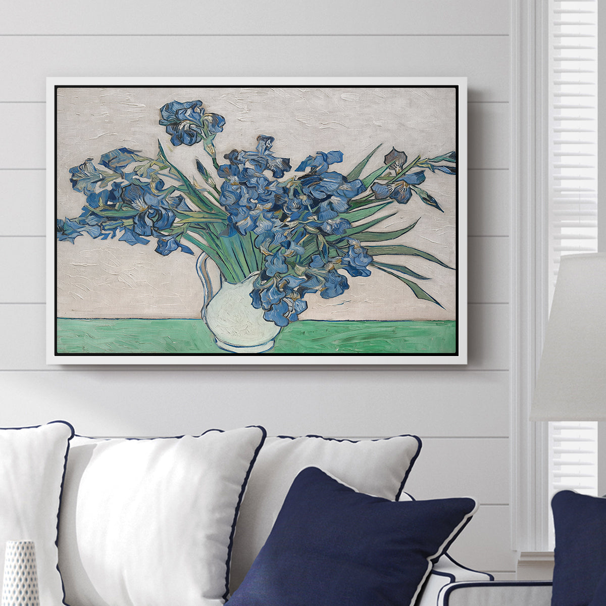 Irises, 1890 - Floater Framed Canvas Print