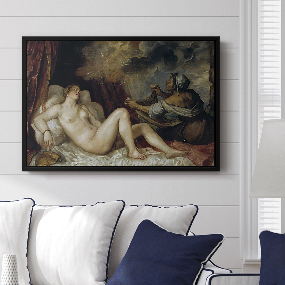Danaë, c. 1560-1565 - Floater Framed Canvas Print