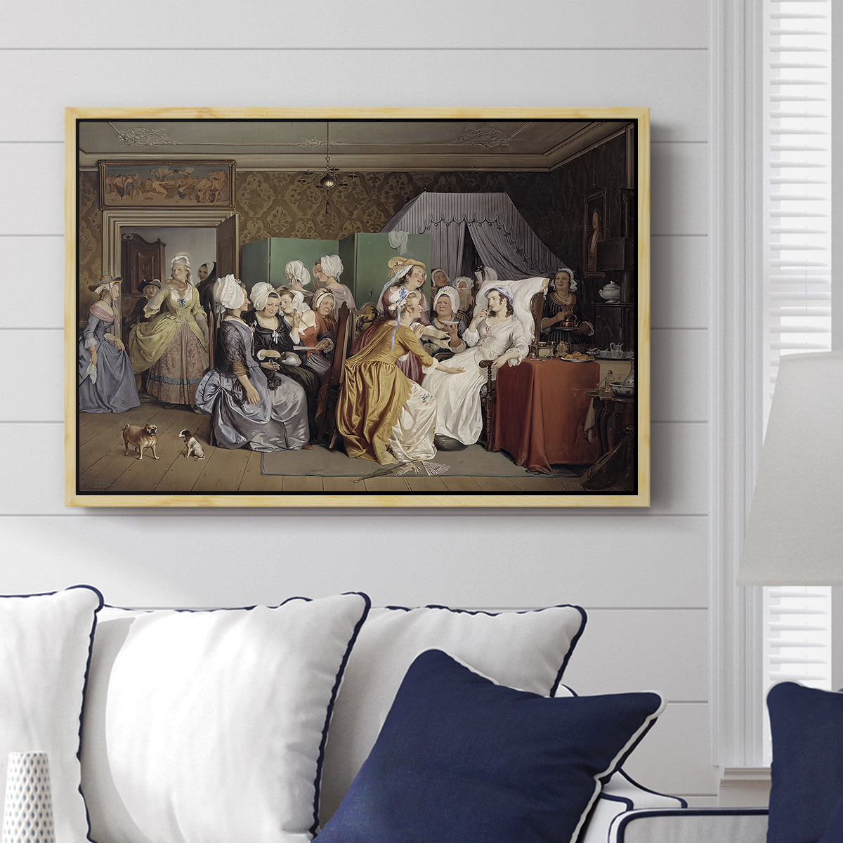 The Maternity Room (Scene from "Barselstuen"), 1845 - Floater Framed Canvas Print