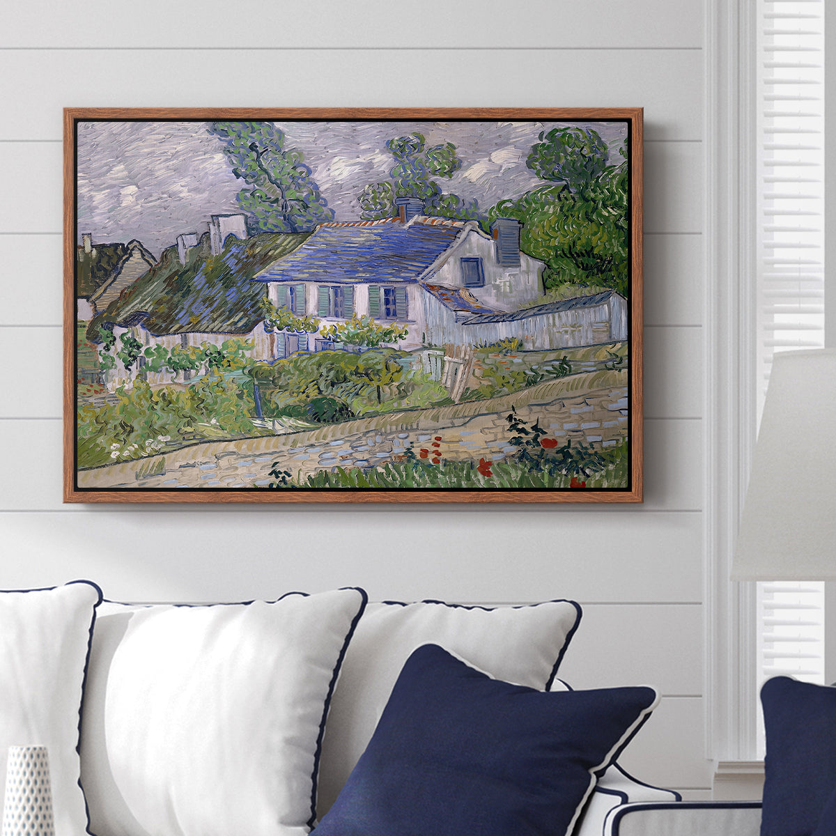 Houses in Auvers, 1890 - Floater Framed Canvas Print