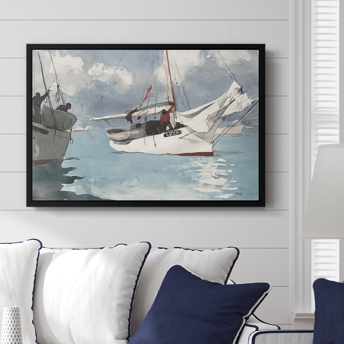 Fishing Boats, Key West, 1903 - Floater Framed Canvas Print