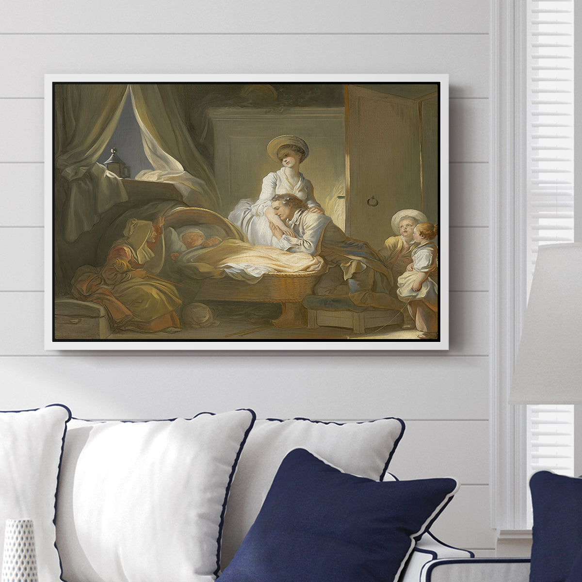 The Visit to the Nursery, c. 1775 - Floater Framed Canvas Print