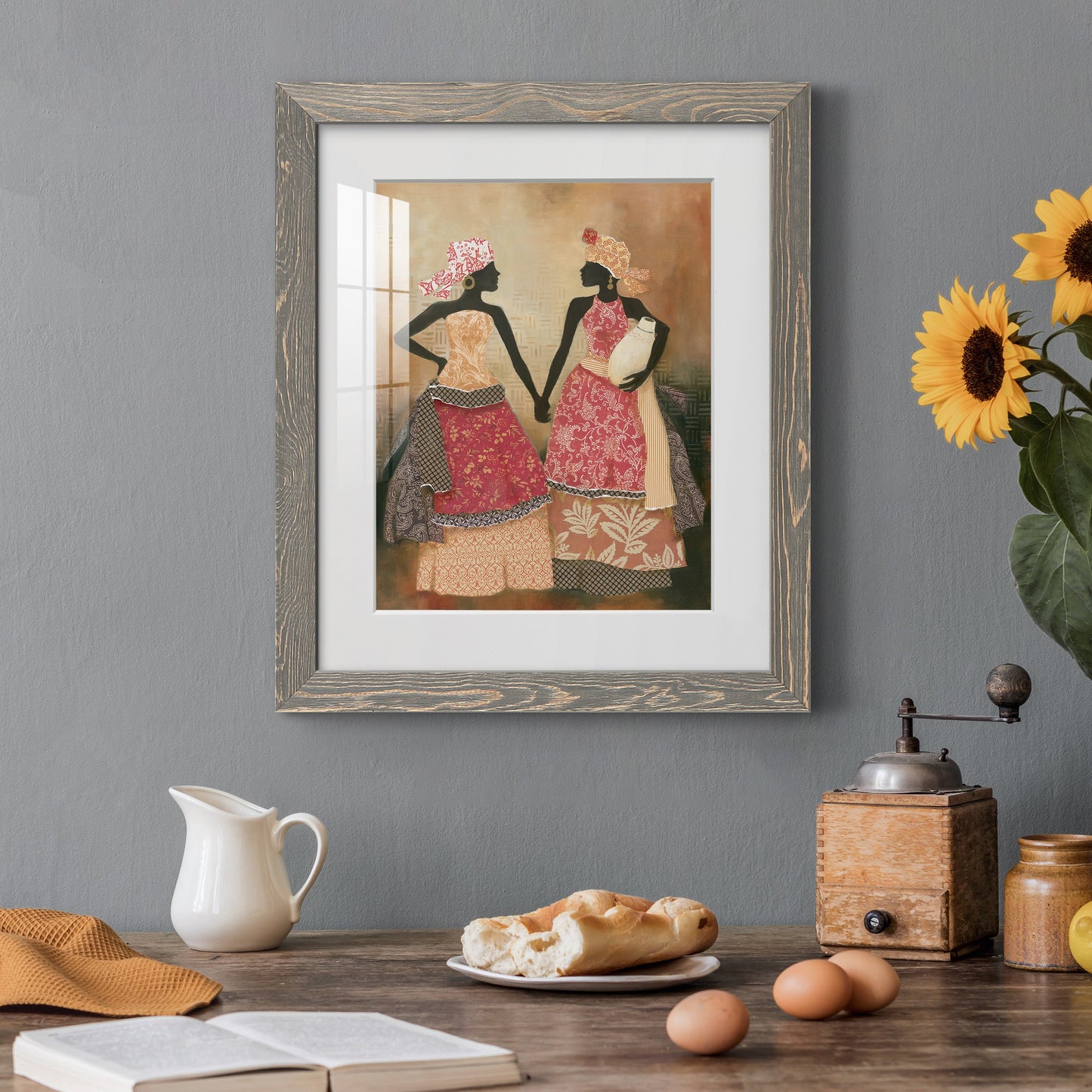 Village Women I - Premium Framed Print - Distressed Barnwood Frame - Ready to Hang