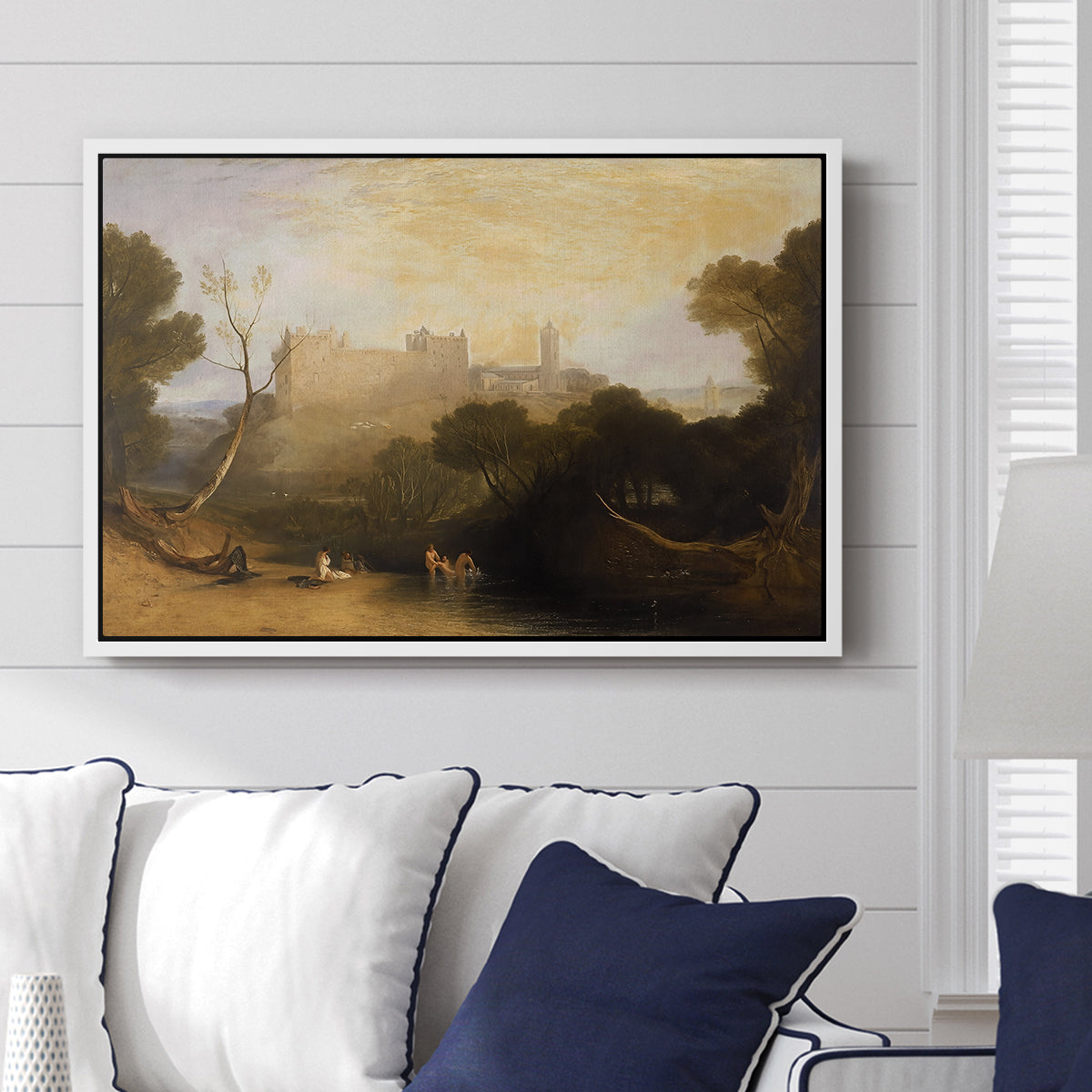 Linlithgow Palace, c. 1807 - Floater Framed Canvas Print