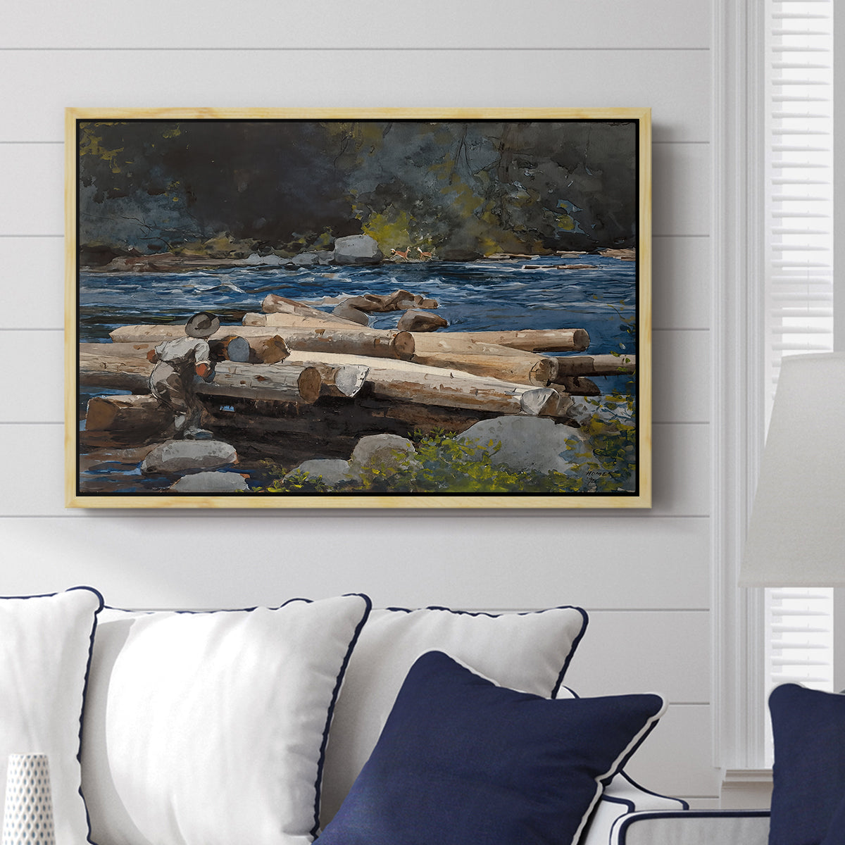 Hudson River, 1892 - Floater Framed Canvas Print