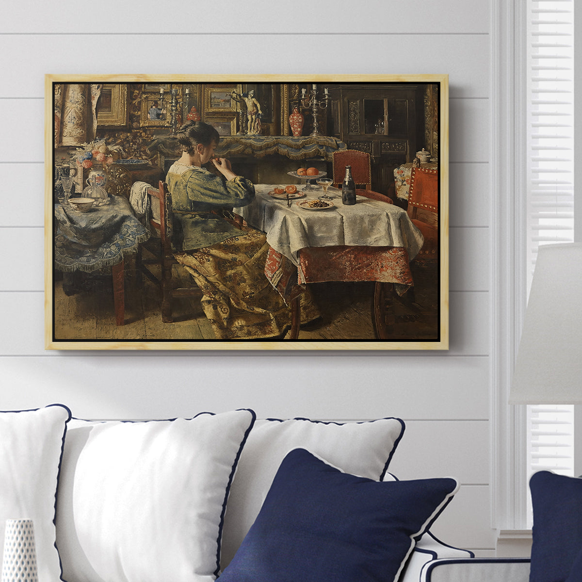 The Meal (De maaltijd), c. 1885 - Floater Framed Canvas Print