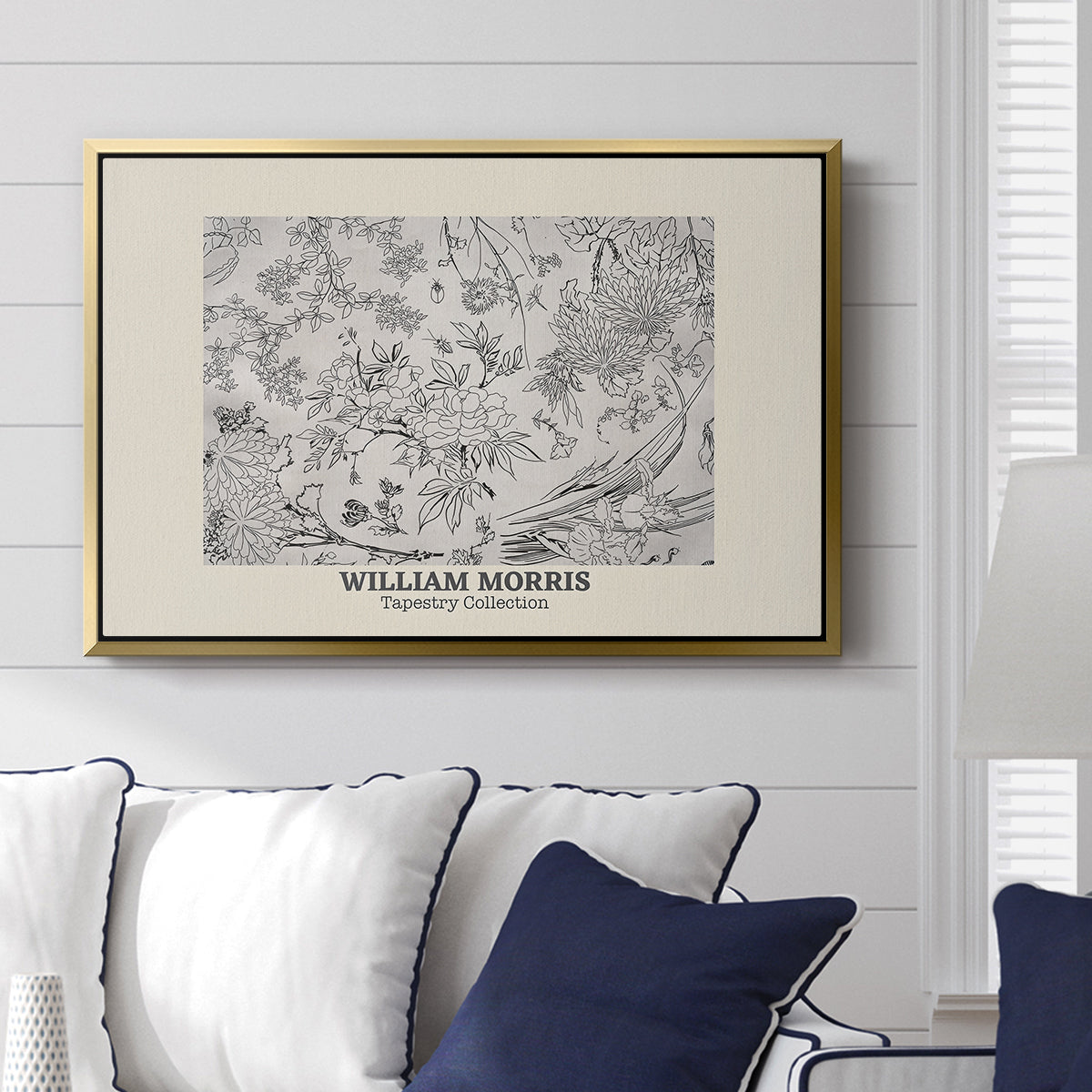 Fleurs, 1866 (Morris Inspired) - Floater Framed Canvas Print