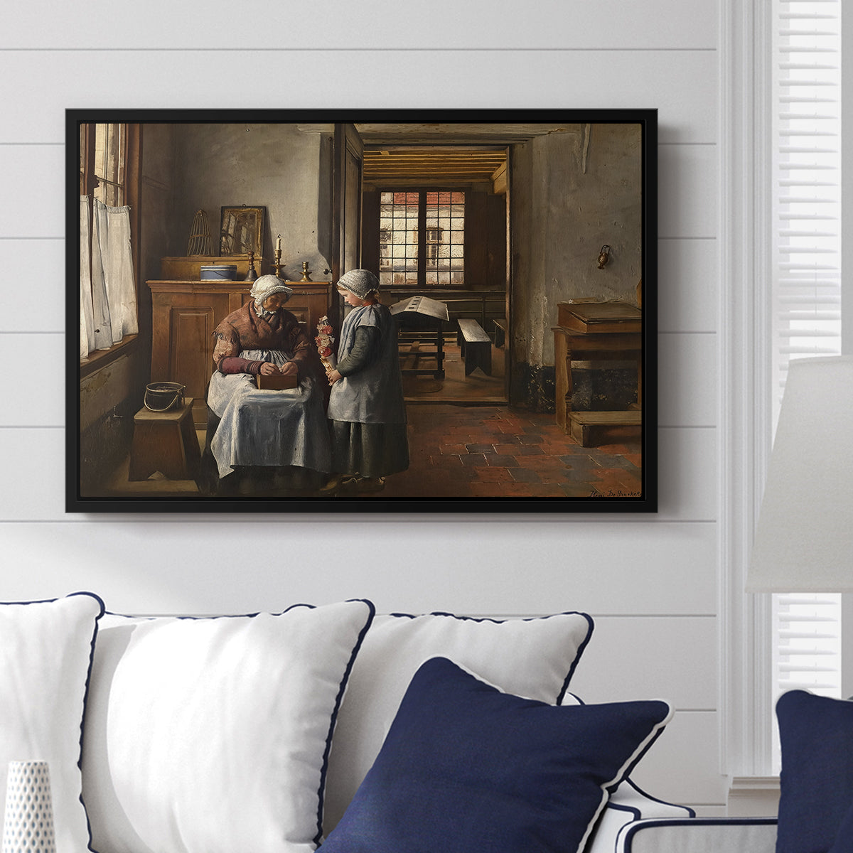 Grandmother's Feast, 1873 - Floater Framed Canvas Print