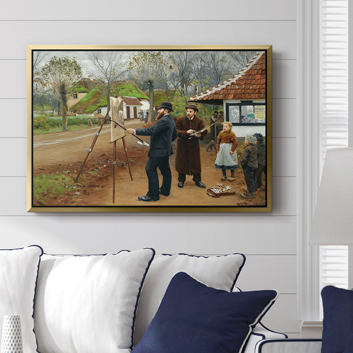 L. A. Ring Painting near Aasum Smithy, 1893 - Floater Framed Canvas Print
