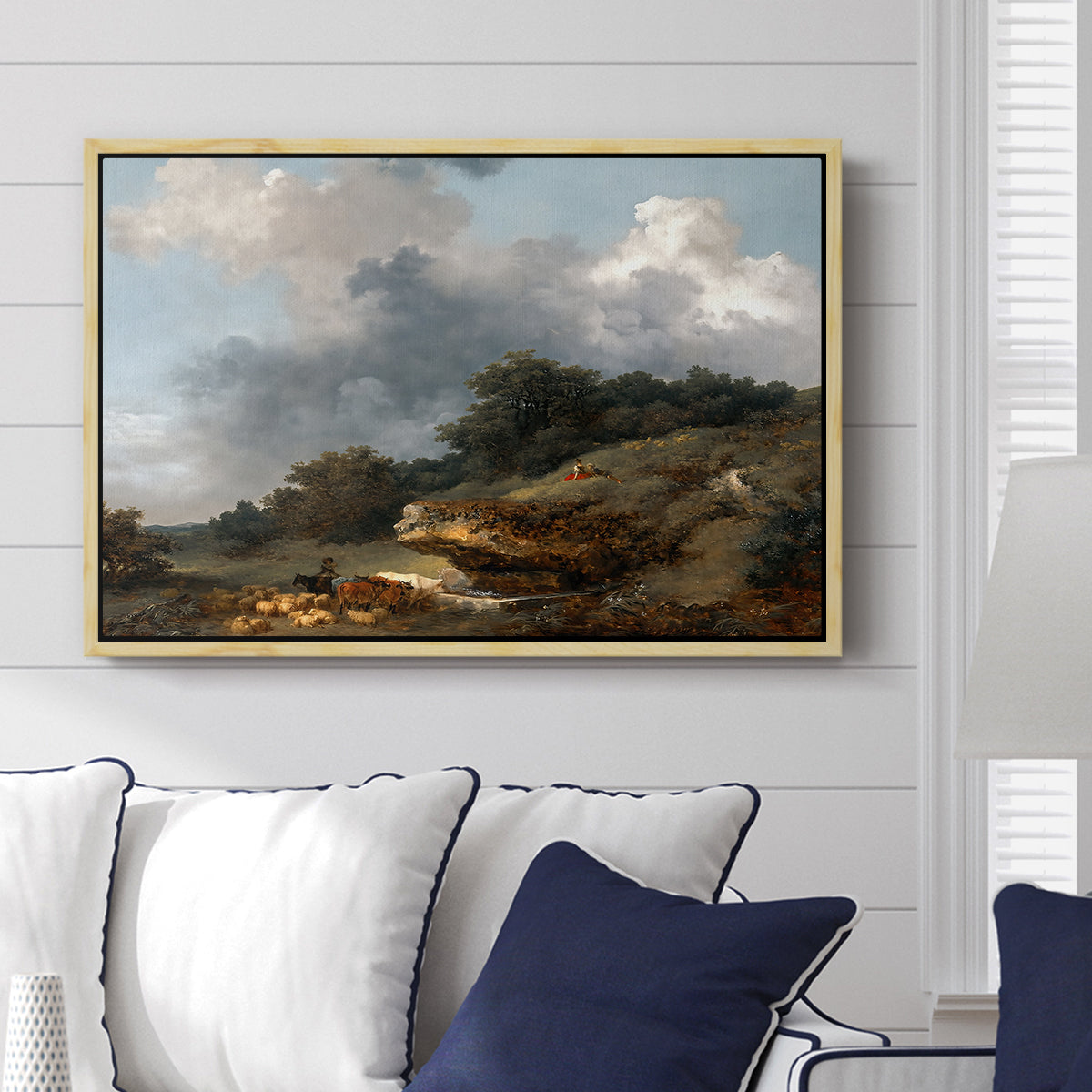 The Watering Place, c. 1765 - Floater Framed Canvas Print