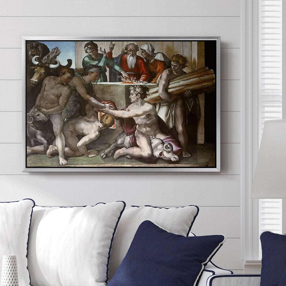 The Sacrifice of Noah (Sistine Chapel), 1509 - Floater Framed Canvas Print