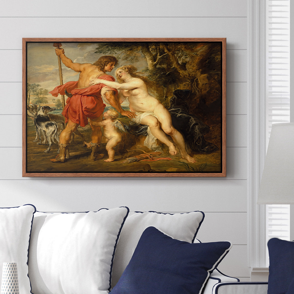 Venus and Adonis, c. 1635 - Floater Framed Canvas Print