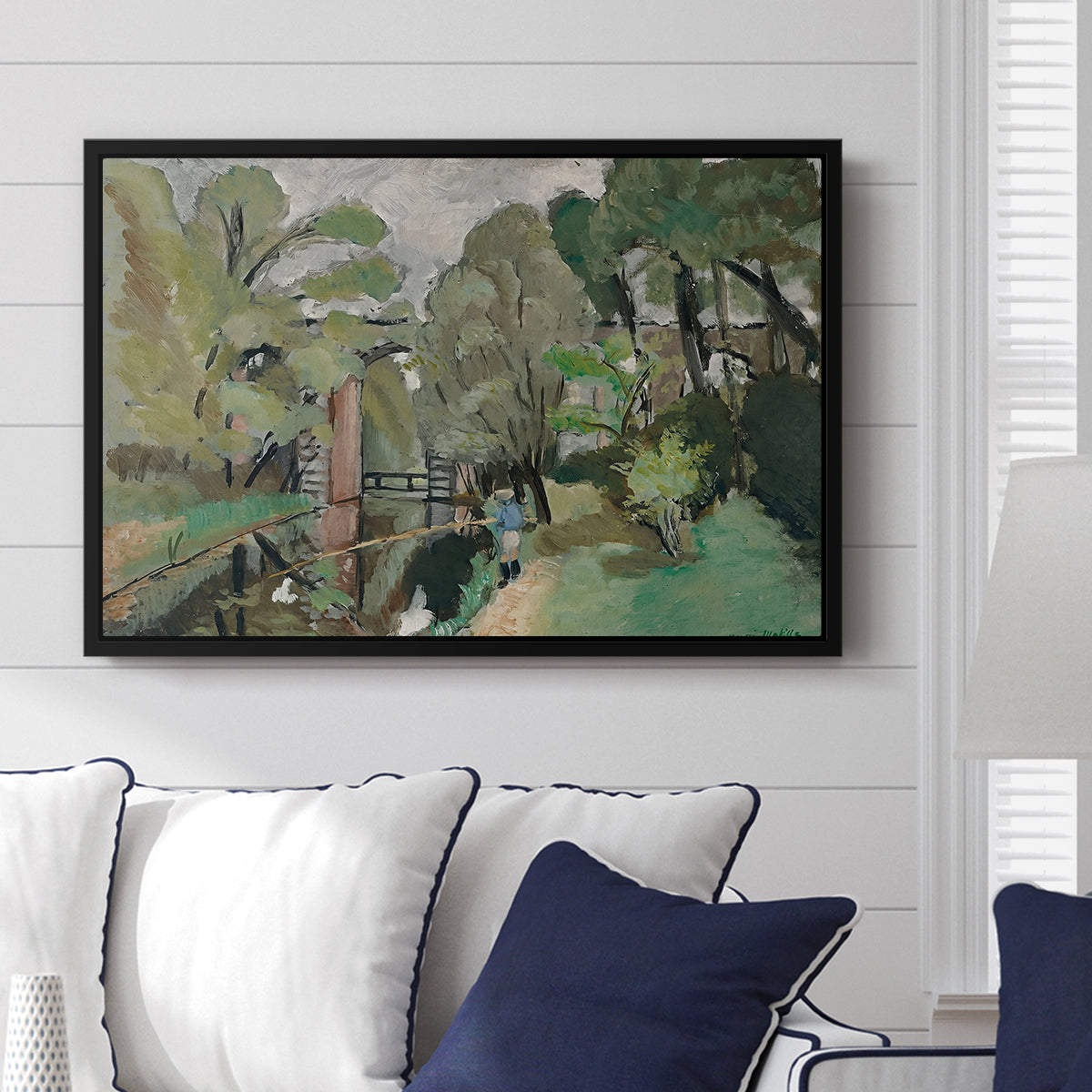 The Little Fisherman, Maintenon, 1918 - Floater Framed Canvas Print