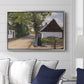 Danish Village Street with Woman and Milkman, 1880 - Floater Framed Canvas Print