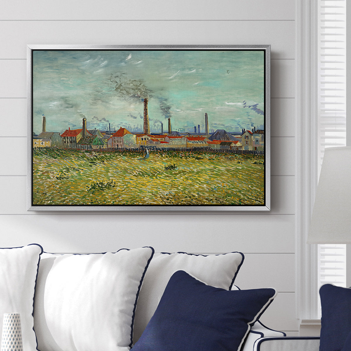Factories at Clichy, 1887 - Floater Framed Canvas Print