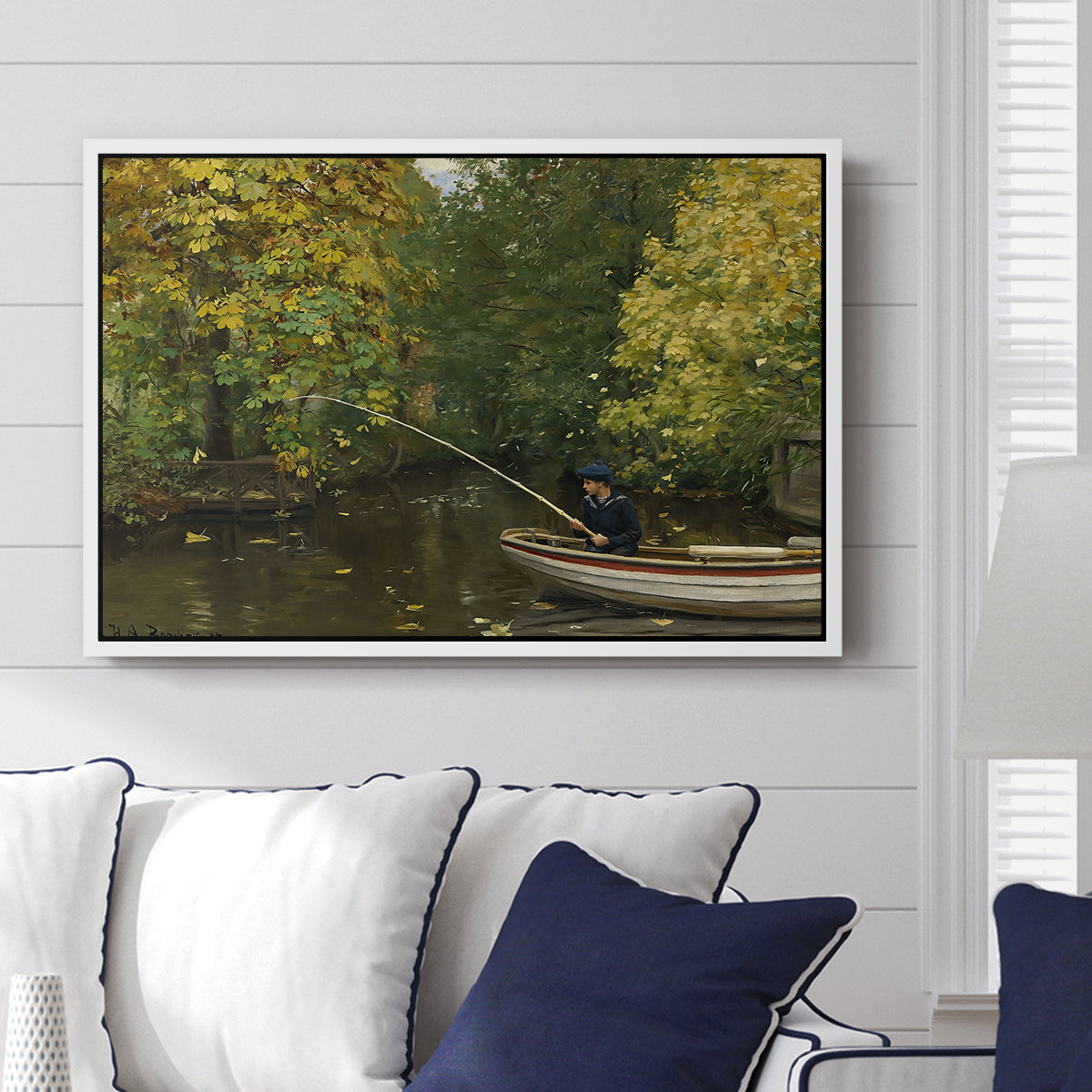 Fishing Boy, c. 1890 - Floater Framed Canvas Print