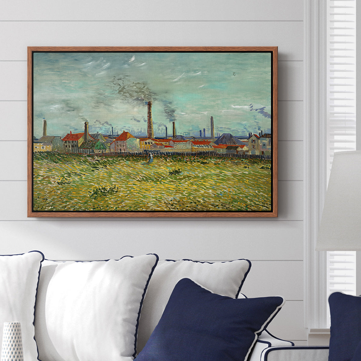 Factories at Clichy, 1887 - Floater Framed Canvas Print