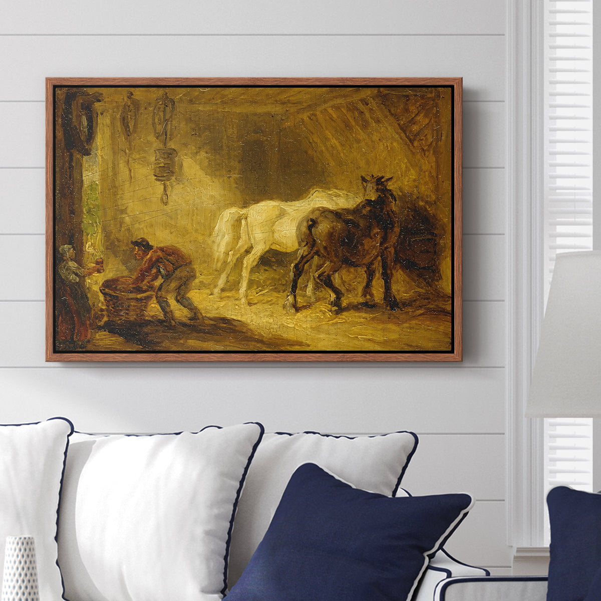 Heath Ewe and Lambs, 1810 - Floater Framed Canvas Print