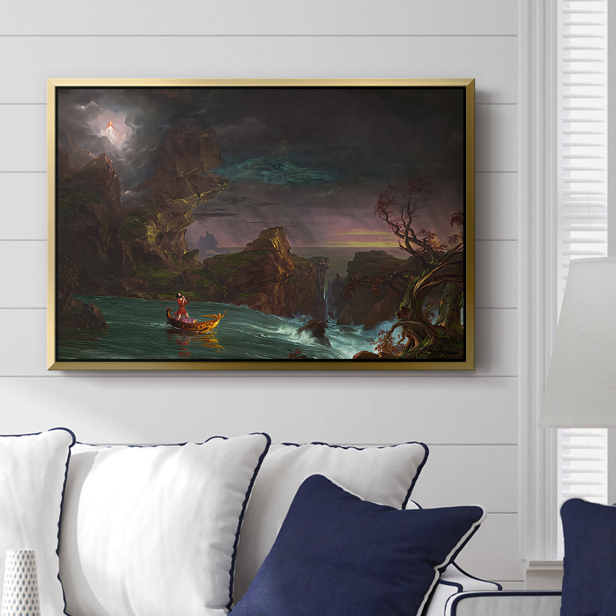 The Voyage of Life: Manhood, 1842 - Floater Framed Canvas Print