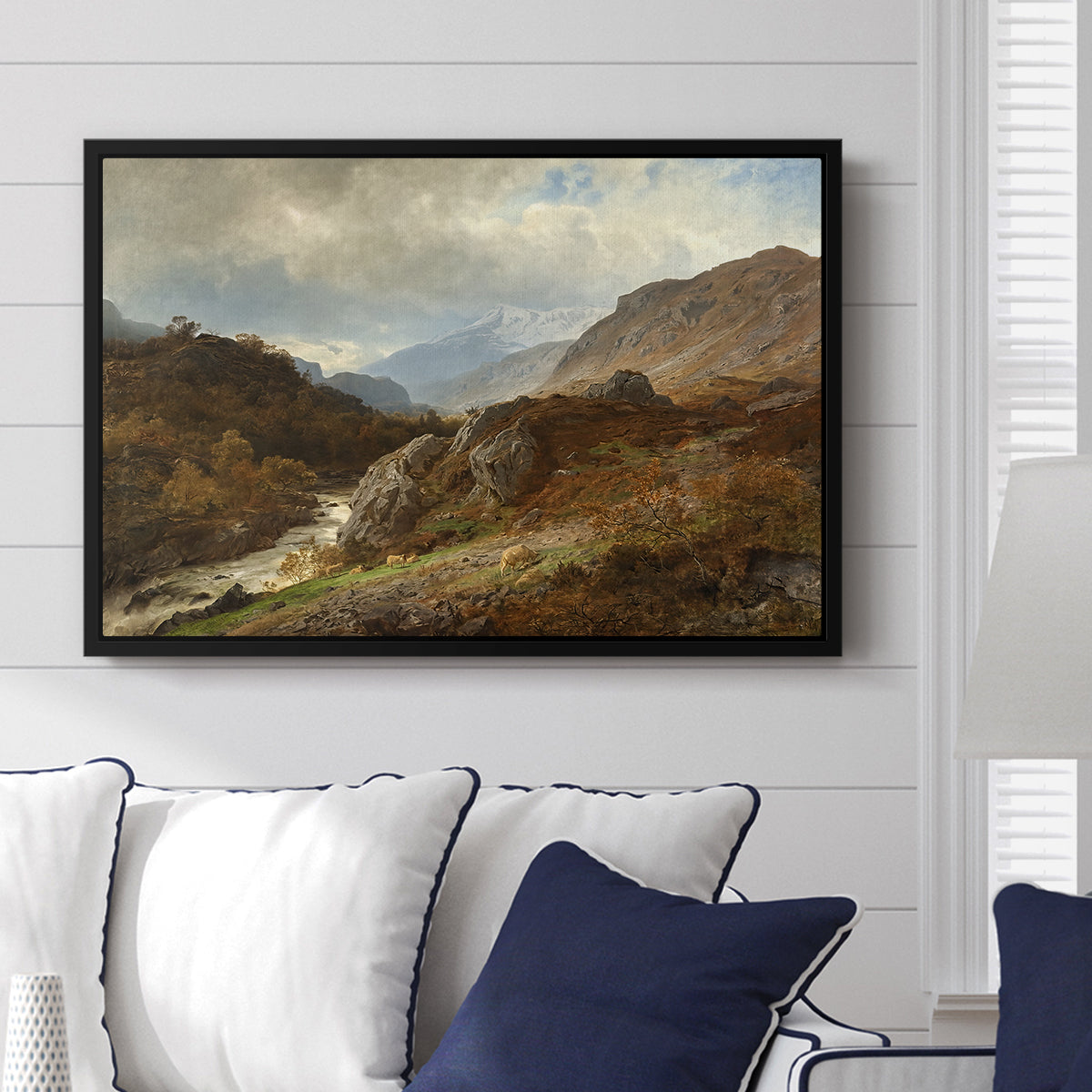 Mountain Landscape, 1864 - Floater Framed Canvas Print