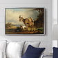 A Goat with Two Kids - Floater Framed Canvas Print