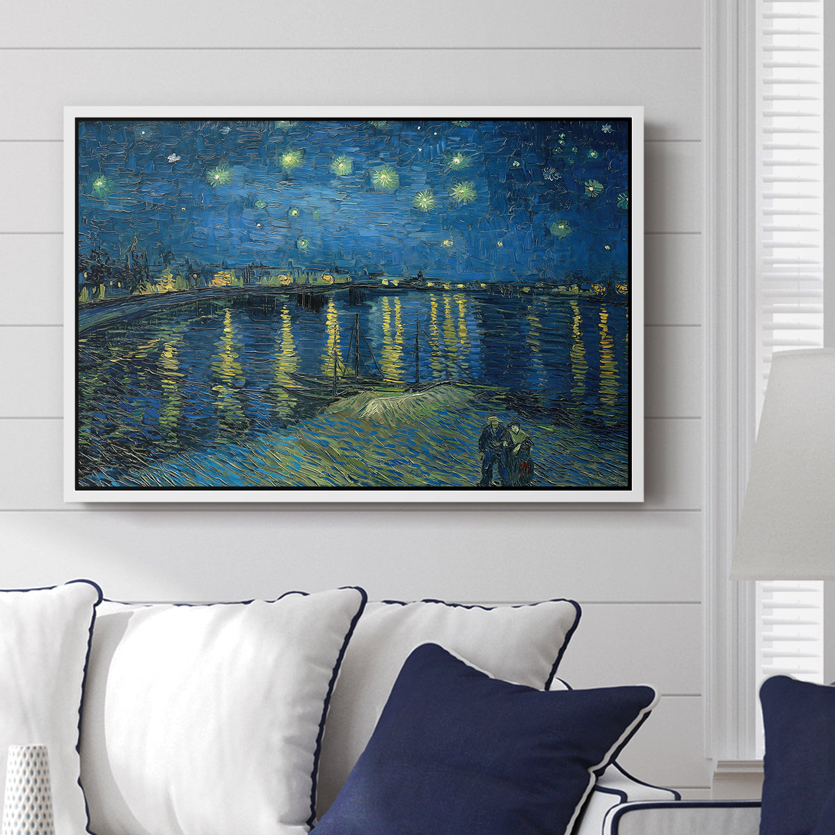 Starry Night Over the Rhône, 1888 - Floater Framed Canvas Print