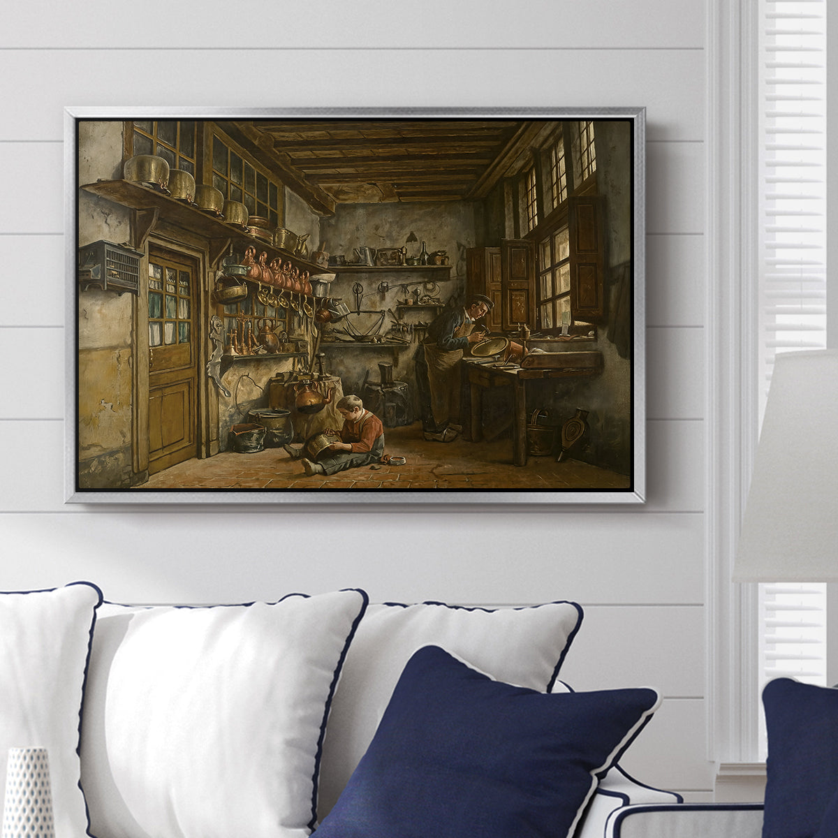 The Tinker, 1861 - Floater Framed Canvas Print