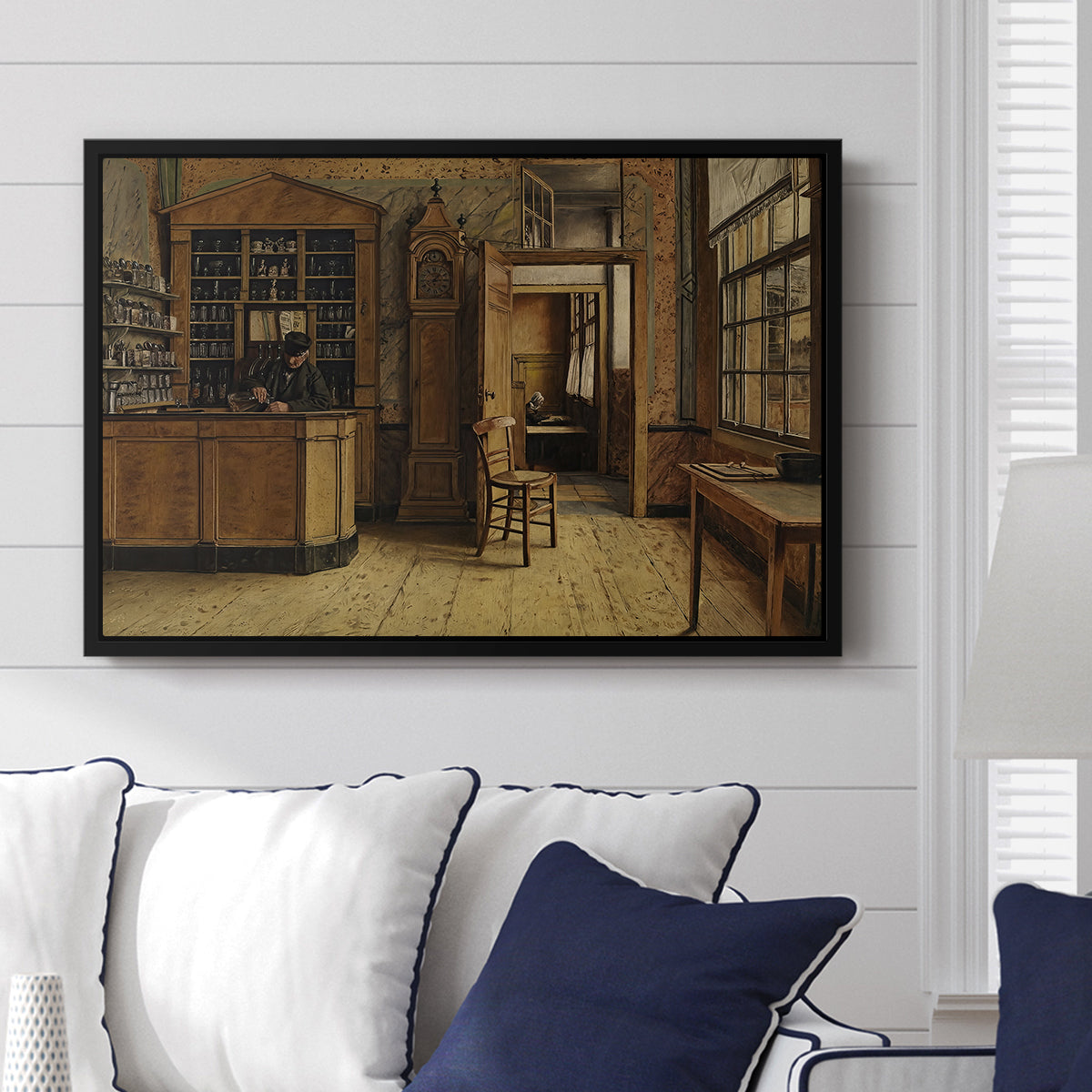 The Old Inn 'Het Loodshuis' in Antwerp, 1877 - Floater Framed Canvas Print
