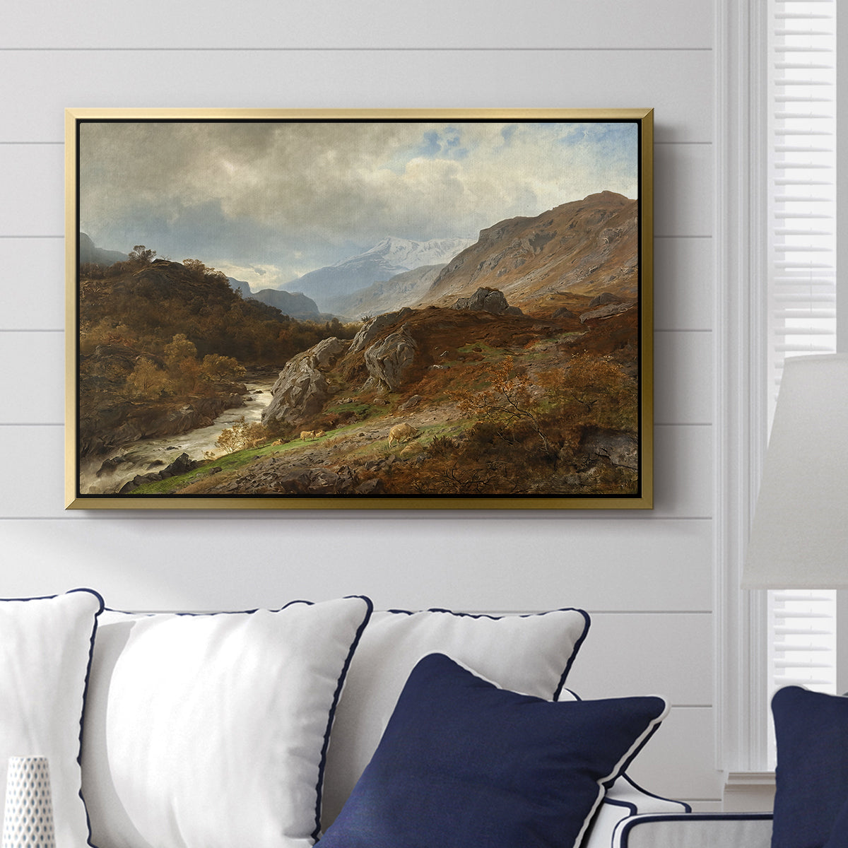 Mountain Landscape, 1864 - Floater Framed Canvas Print
