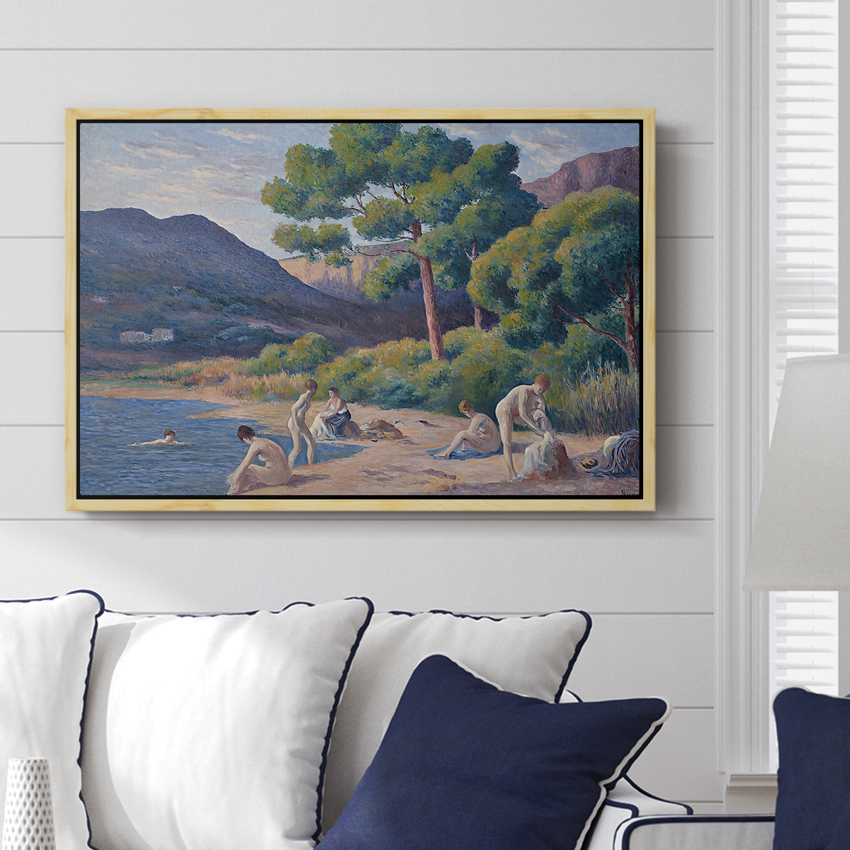 Bathers in Saint-Tropez, c. 1909 - Floater Framed Canvas Print
