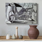 Canvas art print featuring an expressive still life with contrast, styled above a decorative console