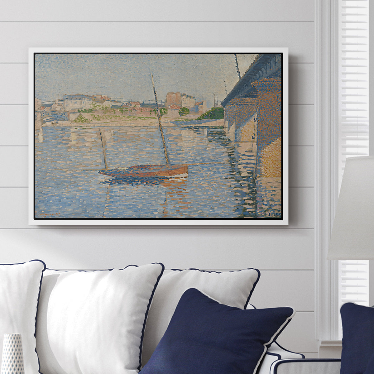 Le Clipper, Asnières, 1887 - Floater Framed Canvas Print