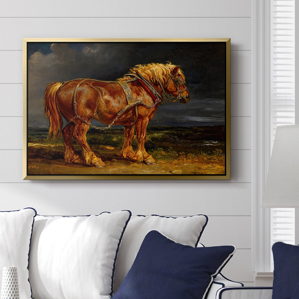 The Shire Horse Elephant in an Extensive Landscape, c. 1850s - Floater Framed Canvas Print