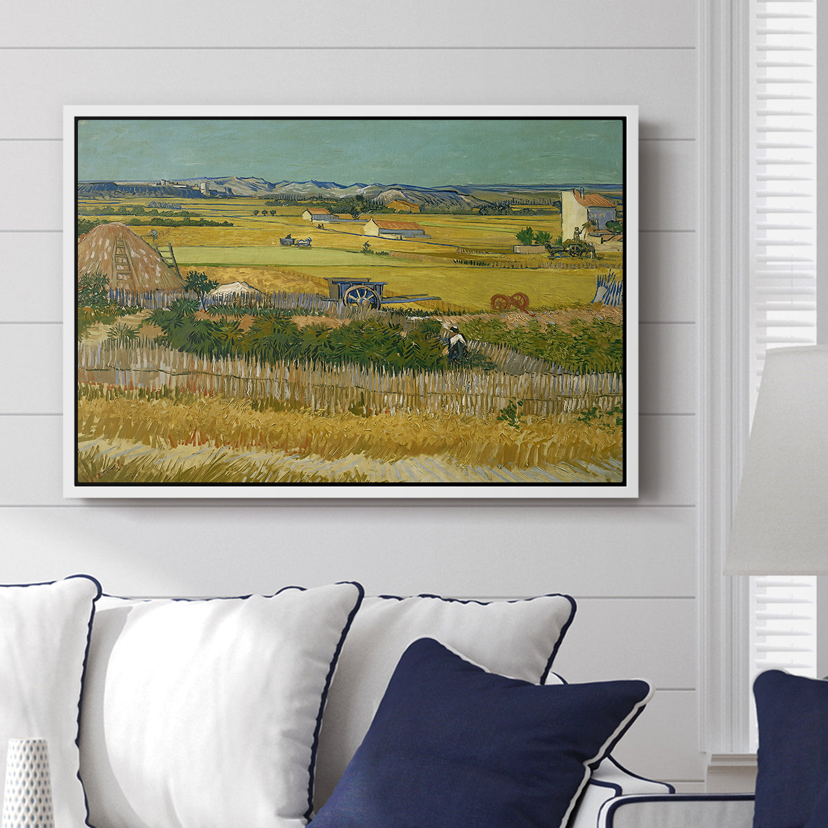 The Harvest, 1888 - Floater Framed Canvas Print