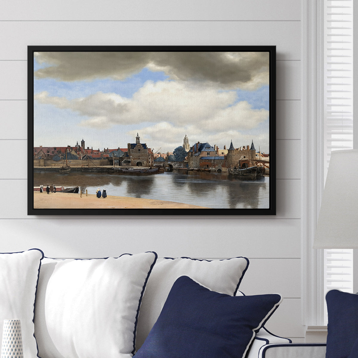 View of Delft, c. 1660-1661 - Floater Framed Canvas Print