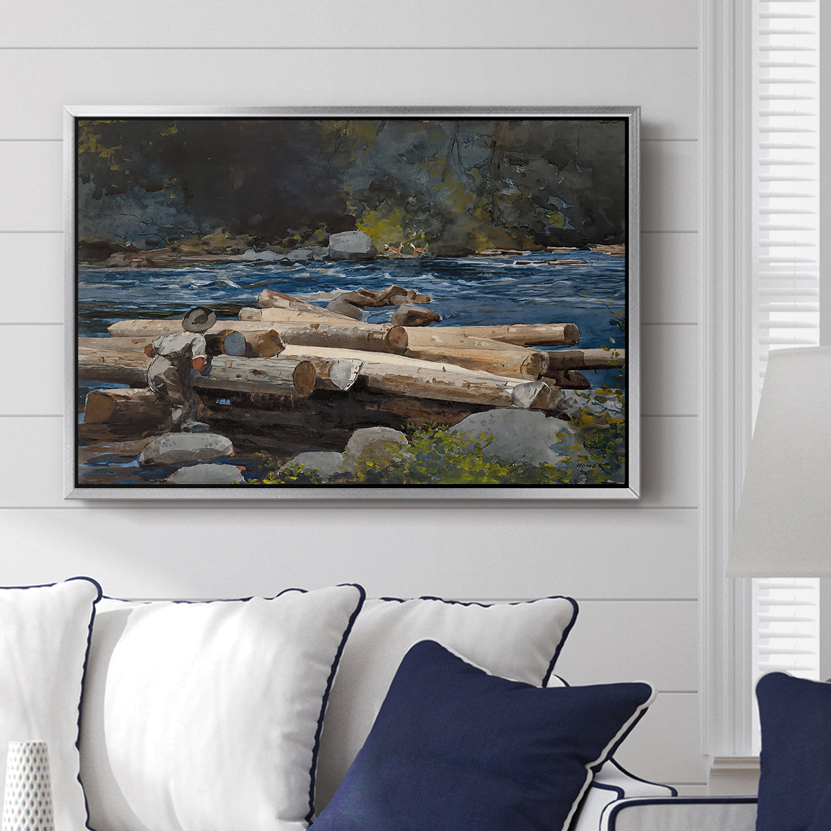 Hudson River, 1892 - Floater Framed Canvas Print