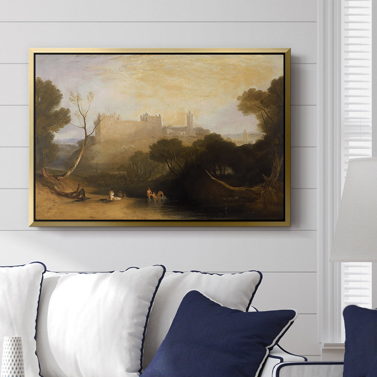 Linlithgow Palace, c. 1807 - Floater Framed Canvas Print