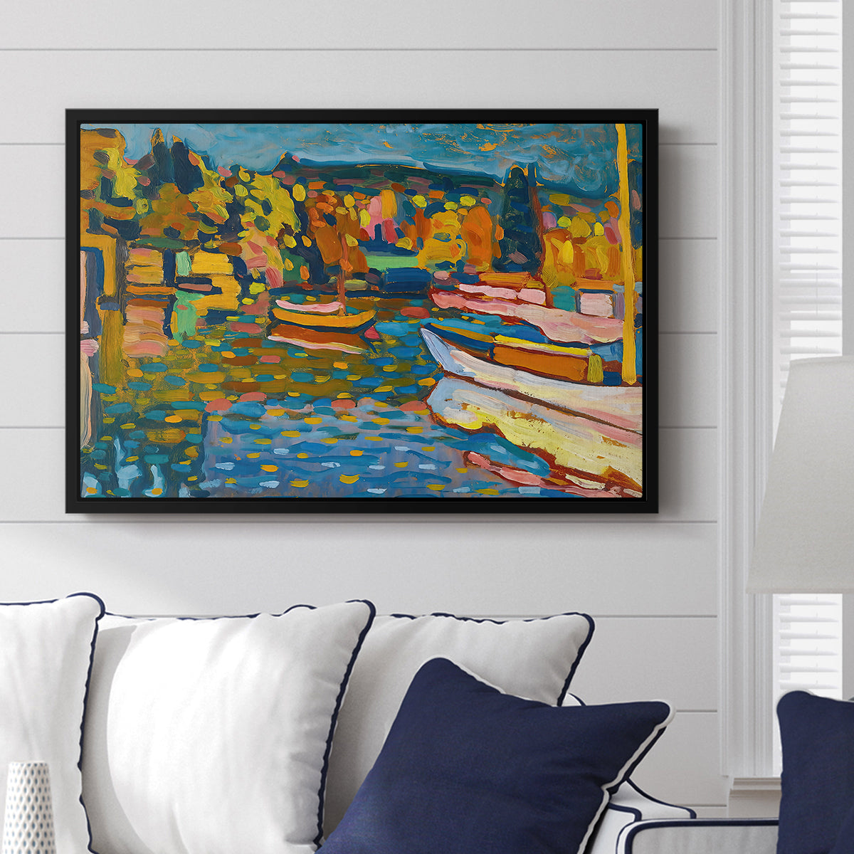 Study for Autumn Landscape with Boats, 1908 - Floater Framed Canvas Print
