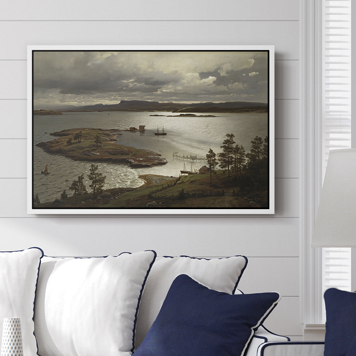 The Fjord at Sandviken (Sandviksfjorden), 1879 - Floater Framed Canvas Print