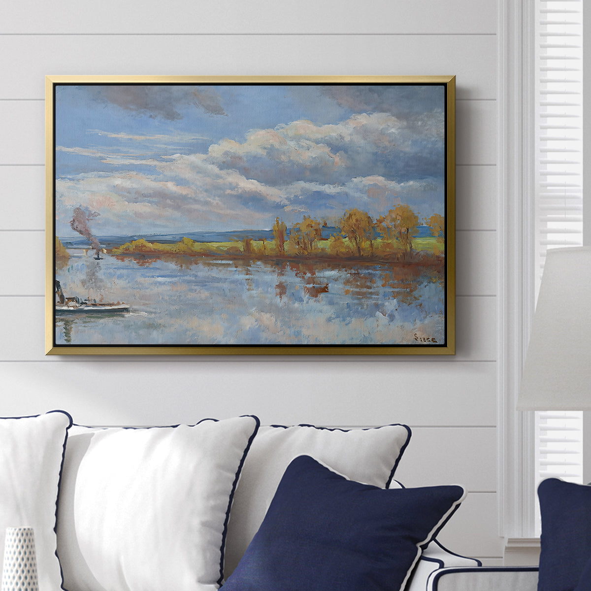 The Banks of the River Seine, 1893 - Floater Framed Canvas Print