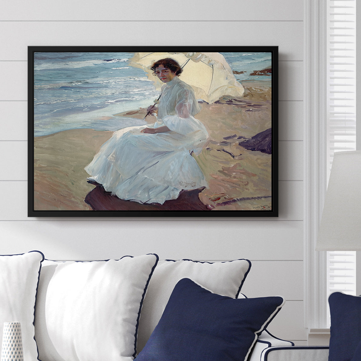 Clotilde on the Beach, 1904 - Floater Framed Canvas Print
