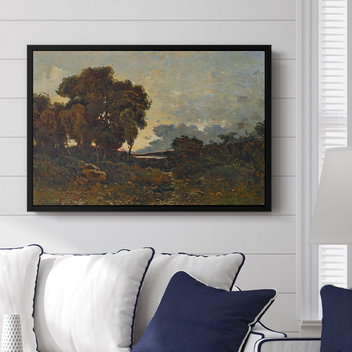 Sunset on the Allier (Soleil couchant sur l'Allier), 1904 - Floater Framed Canvas Print