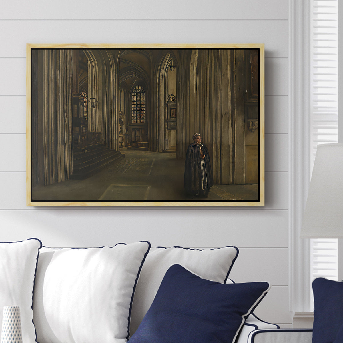 Interior of a Church, 1871 - Floater Framed Canvas Print
