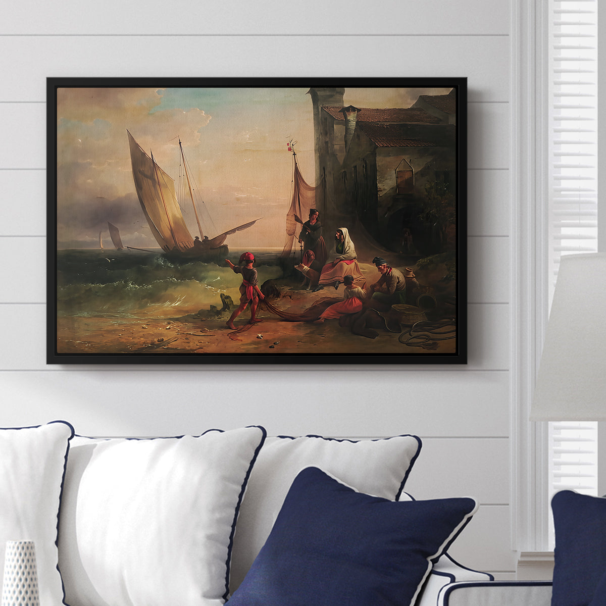 Fisherman's Family from Chioggia, 1838 - Floater Framed Canvas Print